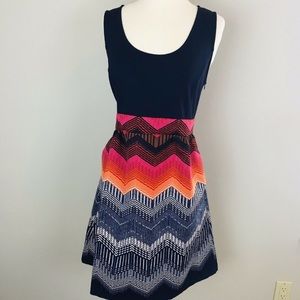 Anthro Tabitha Chevron Multi Pocket Dress